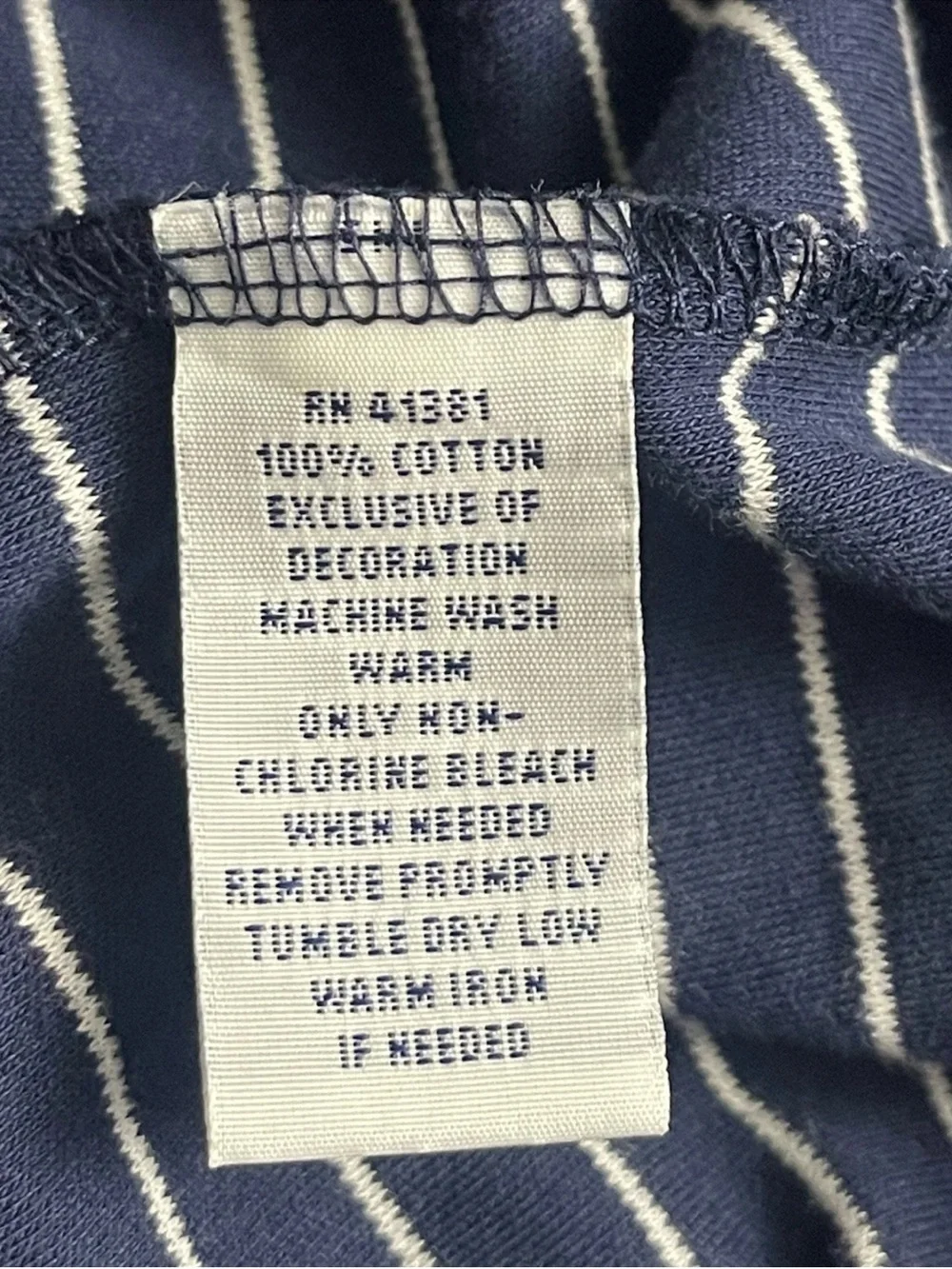 Ralph Lauren Navy and White Striped Polo Shirt